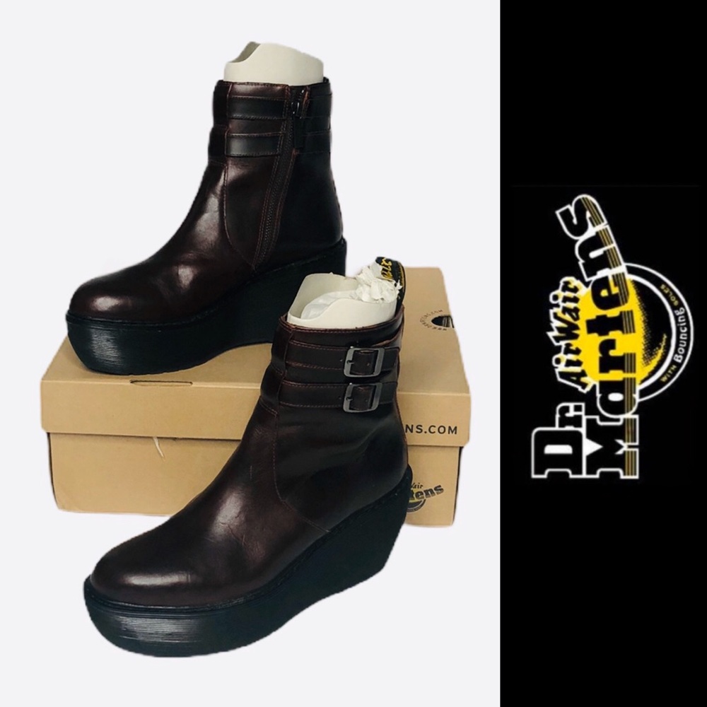 Dr. Martens Caitlin 2 Strap Platform Boot Oxblood